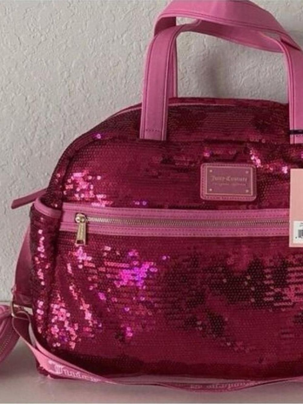 Juicy Couture Hot Pink Sequin Travel Bag